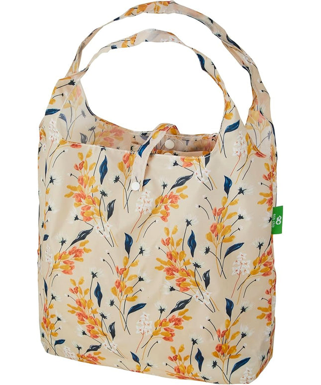 ECO CHIC Foldable Reusable Grocery Bags - Lightweight, Recycled & Reusable Shopping Bag - Waterproof Packable Tote