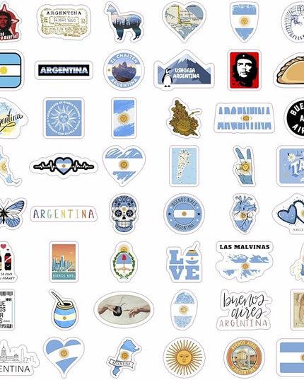 BulbaCraft Argentina Stickers for Water Bottle and Laptop - Argentina Party Supplies & Decorations, Waterproof Vinyl Cultural Decals, Gifts for Women & Men