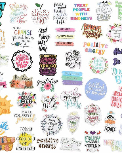 Quote Stickers, Positive Stickers 200Pcs Motivational Waterproof Vinyl Stickers for Water Bottle Hydroflasks Laptops Computers Vision Board for Women Adults Students Teachers Teens
