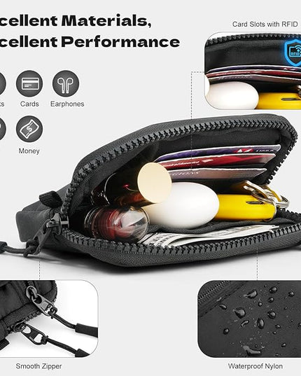 TiMOVO Clip and Go Phone Strap Crossbody with Detachable Wallet, RFID Blocking, Adjustable Anti-Theft Phone Lanyard