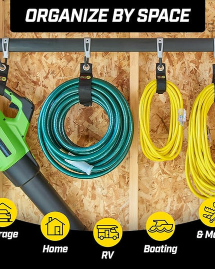 Heavy-Duty Wrap-It Storage Straps (Assorted 12 Pack) - Hanging Extension Cord Organizer for Cable Management and Storage on Garage Wall, RV Gadgets and Appliances