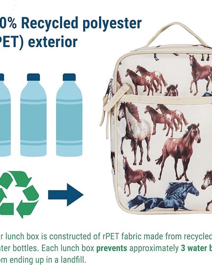 Wildkin ECO rPET Insulated Original Lunch Bag – Durable, Stylish, Ideal for School & Travel - Horse Dreams