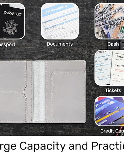 HIFA Leather Passport Holder, Handmade Passport Cover with Card and Ticket Slot - Genuine Leather, Elegant Design, Easy Access - Passport Case, Passport Wallet, Passport Holder