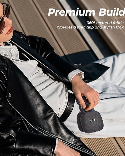 TOZO PE1 Portable Bluetooth Speakers with Adjustable Carabiner, Mini Bluetooth Wireless Shower Speaker with IPX8 Waterproof, 32H Playtime Punchy Bass Audio Speaker for Home, Outdoor and Travel, Black