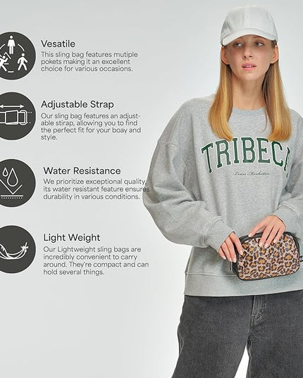 C.C Animal Print Rhinestone Fanny Pack – Leopard & Zebra Waist Bag, Crossbody Belt Bag with Adjustable Strap (Animal Print - Brown Leopard)
