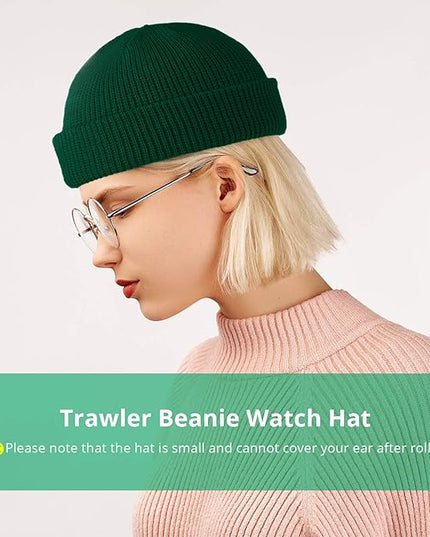 SATINIOR Trawler Beanie Watch Hat Roll-up Edge Skullcap Fisherman Beanie for Women Men
