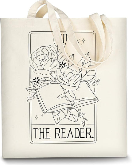 AUSVKAI Canvas Tote Bag for Women, Aesthetic Cute Grocery Grocery Reusable Cotton Gift Bag for Shooping Beach Trendy Gifts