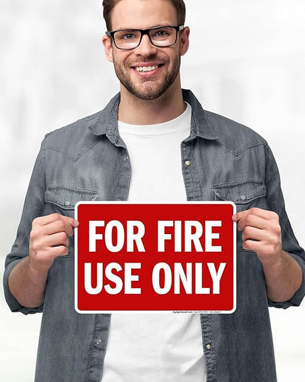 For Fire Use Only Sign, 10x7 Inches, 4 Mil Vinyl Decal Stickers Weather Resistant, Made in USA by My Sign Center