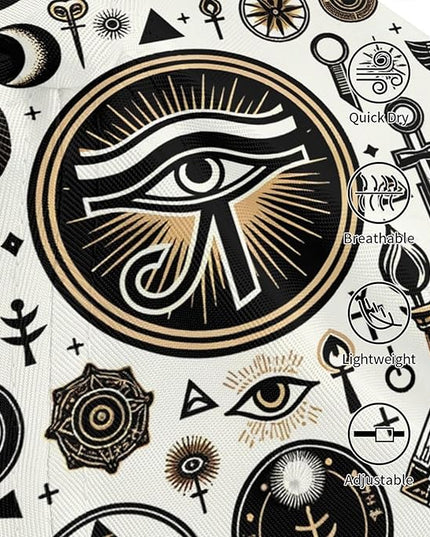 Unisex Fashion Ancient Egypt Eye Baseball Cap Snapback, Adjustable Funny Trucker Hat for Daily Wear Black