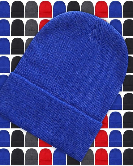 Toulite Bulk Winter Beanies for Homeless Donation Unisex Warm Knitted Beanie Hats Skull Cap