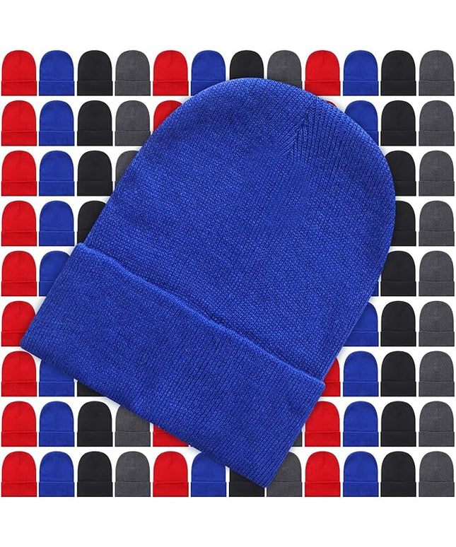 Toulite Bulk Winter Beanies for Homeless Donation Unisex Warm Knitted Beanie Hats Skull Cap