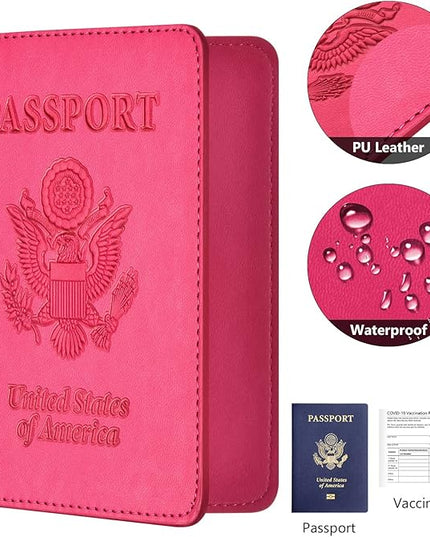 Eoehro Passport Holder for Travel Essentials-2Pack, Passport Wallet Cover Case for Travel Must Haves Accessories,Passport Book Holders for Women and Men