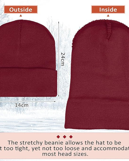SATINIOR 50 Pack Winter Hats Bulk Beanies Unisex Knit Skull Caps Warm Stocking Hat for Adults Homeless
