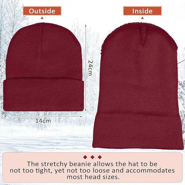 SATINIOR 50 Pack Winter Hats Bulk Beanies Unisex Knit Skull Caps Warm Stocking Hat for Adults Homeless