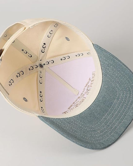 MIRMARU Two-Tone Vintage Canvas Trucker Hats for Men & Women, Adjustable Size Baseball Caps with Trendy Embroidered Design
