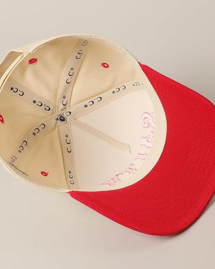 MIRMARU Two-Tone Vintage Canvas Trucker Hats for Men & Women, Adjustable Size Baseball Caps with Trendy Embroidered Design