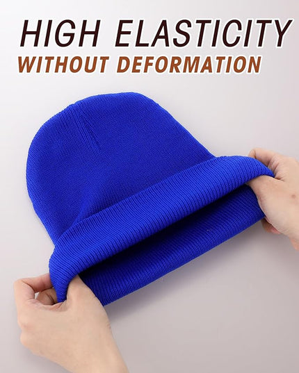 Zhanmai 12 Pack Small Winter Beanie Hats Bulk Warm Knitted Cuffed Skull Cap for Men Women
