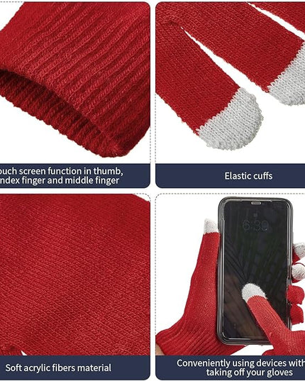 48 Pcs Bulk Winter Knit Beanies Gloves Men Women Warm Beanie Touchscreen Gloves Set Cozy Winter Accessories