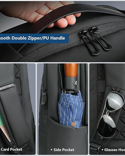 hk Backpack for Men Business Backpack with USB Charger Anti-Theft Mens Backpacks Water-Resistant 15.6 Inch Laptop Backpack Lightweight Casual Bag for Business Travel Office Work College, Black