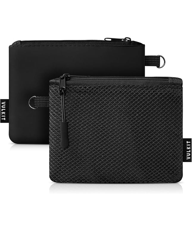 VULKIT Small Zip Wallet 2 Packs Coin Pouch Mini Travel Bag Multifunctional Pouch Change Holder
