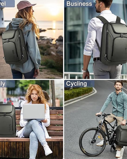 hk Business Smart Backpack for Men Anti-Theft for 17.3 Inch Laptop with USB Charging Port Water-Resistant Large Durable Compact 30L for Travel College Work-Green