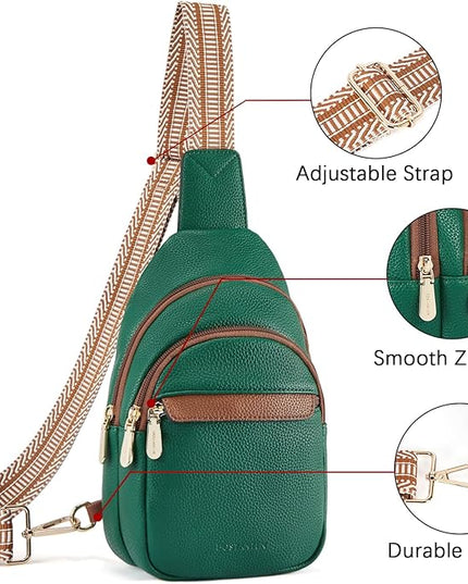 BOSTANTEN Small Sling Bag for Women Leather Crossbody Bags Fanny Pack Chest Bag for Travel