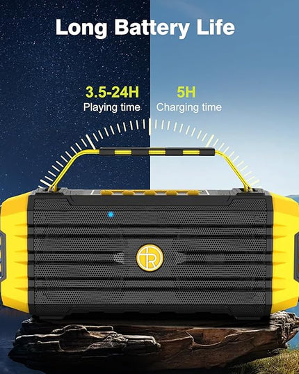 Portable Bluetooth Speaker 120W Peak 80W Wireless Speakers, TWS Pairing, Deep Bass, Hi-Fi Loud Speaker, IPX6 Waterproof, DSP Sound Boombox for Outdoor, Camping, Party, Beach