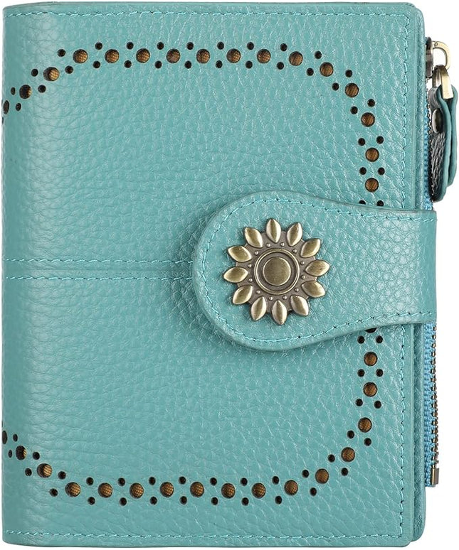 Lavemi Womens Leather Wallet Small Compact RFID Blocking Credit Card Case Purse with Zipper Pocket | Small, Compact, RFID Blocking, Zipper Pocket, Small, Compact