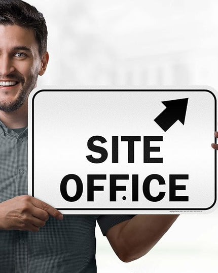 Site Office Up Right Arrow Sign, 12x18 Inches, 3M EGP Reflective .063 Aluminum, Fade Resistant, Made in USA by My Sign Center