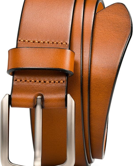 WOLFANT 1.5" Top Full Grain Leather Belt for Men in Gift Box,100% Italian Real Solid Leather