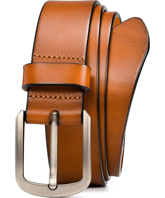 WOLFANT 1.5" Top Full Grain Leather Belt for Men in Gift Box,100% Italian Real Solid Leather