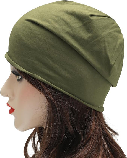 ZLYC Cotton Thin Slouchy Beanie Hat for Men Women Fashion Soft Stretch Knit Skull Cap