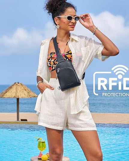 INICAT RFID Blocking Sling Bag Anti Theft Crossbody Bags Women Valentine's Day Gifts Travel Purses Vegan Leather