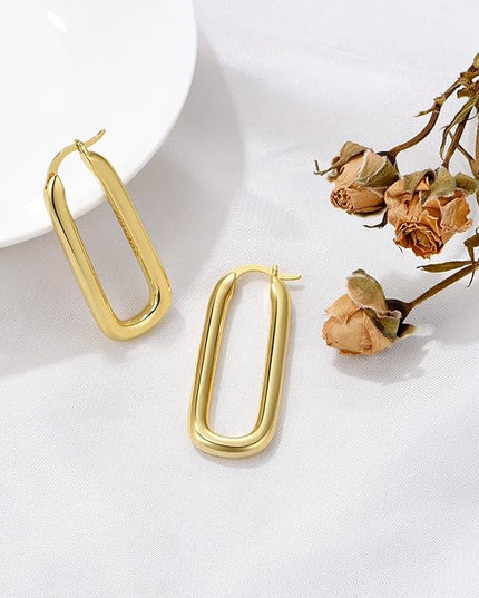 18K Gold Plated Chunky Hoop Earrings for Women Fashion Thick Gold Hoops Set Jewelry for Birthday Christmas Gifts