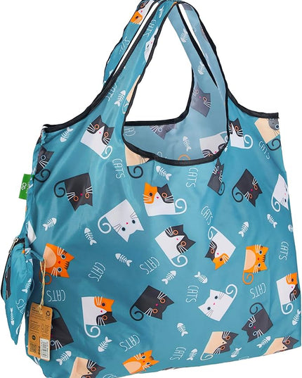 ECO CHIC Foldable Reusable Large Grocery Bags - Foldable Grocery Bags - Lightweight, Recycled & Reusable Shopping Bag - Waterproof, Packable Tote Fitting in Fine Grocery Bag Carrier