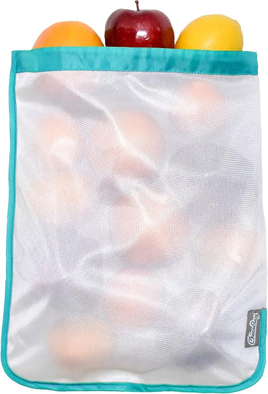 ChicoBag Reusable Produce Bag w/Drawstring Closure & Breathable Mesh | Perfect for Shopping, Travel, Organization | Eco-Conscious Vegetable & Fruit Storage Bags | 3 Blue, 3 Green (Pack of 6)
