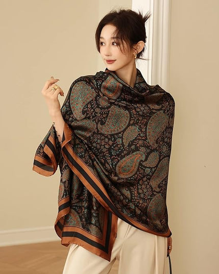 Fashion Scarves Scarf 100% Silk Feeling Scarf Silk Like Scarves Long Lightweight Sunscreen Shawls for Women