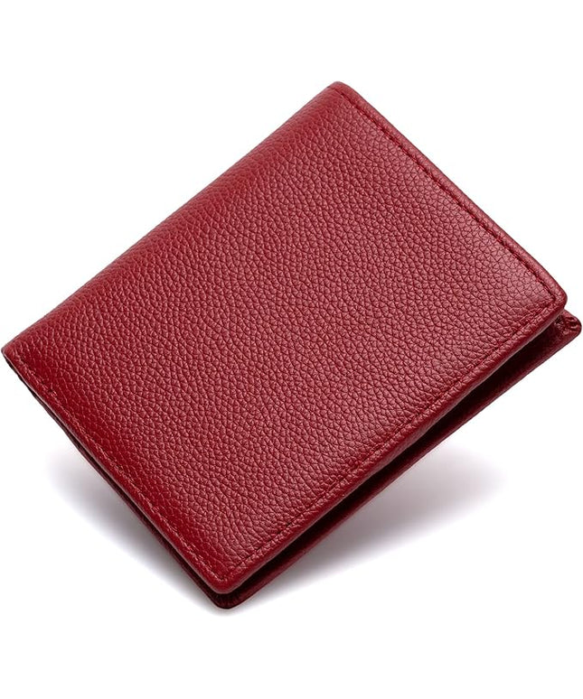 Bveyzi Ultra Slim Small RFID Wallet for Women, Leather Tiny Thin Bifold Pocket Ladies Wallet