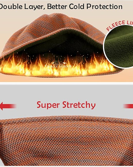 Lvaiz Mens Winter Beanie Hat Warm Fleece Lined Skull Cap for Men Reversible Women Windproof Watch Hat Knit Warm Unisex Beanie
