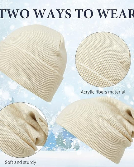 48 Pcs Bulk Winter Knit Beanies Gloves Men Women Warm Beanie Touchscreen Gloves Set Cozy Winter Accessories