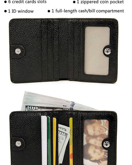 AINIMOER Small Leather Wallet for Women, Ladies Credit Card Holder RFID Blocking Women's Mini Bifold Pocket Purse