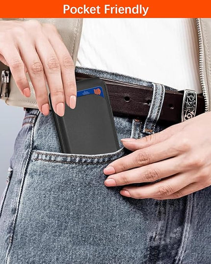 for Magsafe Wallet, Phone Cardholder with Adjustable Stand, Magnetic Card Holder with 3 Card Slots, Magnetic Wallet for iPhone 16/15/14/13/12 Series, Not for iPhone 13/12 Mini(Black, Leather)