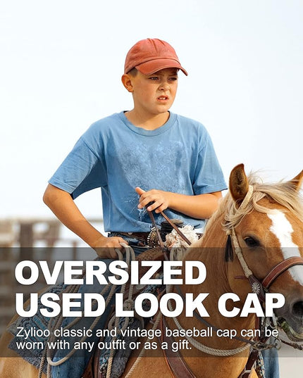 XXL Oversize Washed Denim Baseball Cap,Low Profile Jean Sports Cap for Big Heads 23.5"-25.5",Large Pigment Dyed Dad Hat