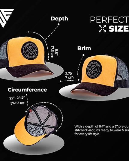 Urban Effort Mesh Back Cap - for Men and Women Baseball Hat 5-Panel Trucker Hat - Great Snapback Closure for Hunting & Hiking