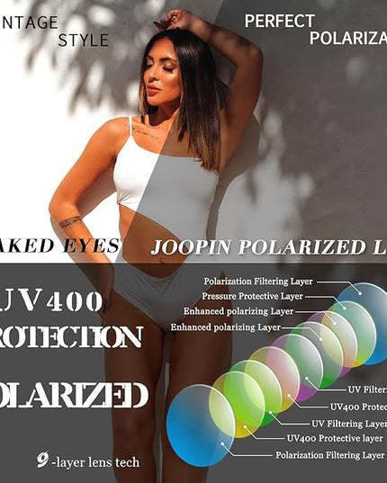 Joopin Polarized Cat Eye Sunglasses for Women Vintage Cateye Sun Glasses UV400 Protection