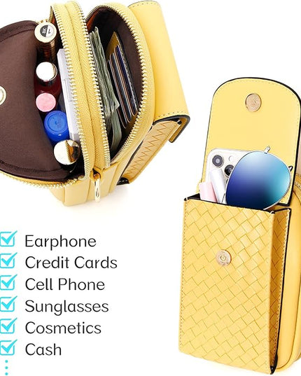 KUKOO Small Crossbody Bag Cell Phone Purse Wallet with Credit Card Slots for Women