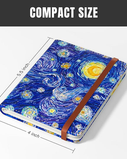 Rimilak Passport Holder, RFID Blocking Passport Cover Wallet Travel Essentials, Leather Travel Air Ticket Documents Organizer Protector for Women and Men, Starry Sky