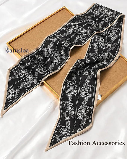 Purse Scarf For Handbags Head Scarves For Women's Hair Bags Scarfs Long Skinny Scarves Fashion Silky