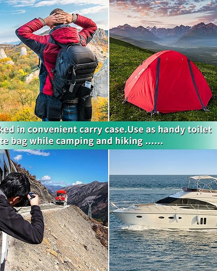 80 Compostable Poop Bags: 8 Gallon, 5 Gallon Bucket & Outdoor Camping Disposable Biodegradable Waste Bags