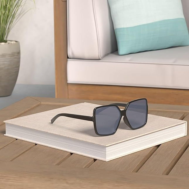 Dollger Oversized Square Sunglasses for Women Big Large Wide Fashion Shades for Men UV Protection Unisex
